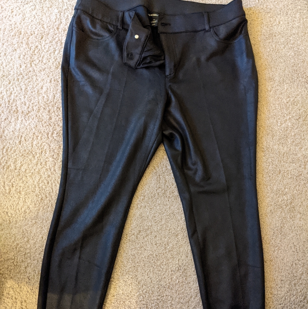 Black faux leather pants